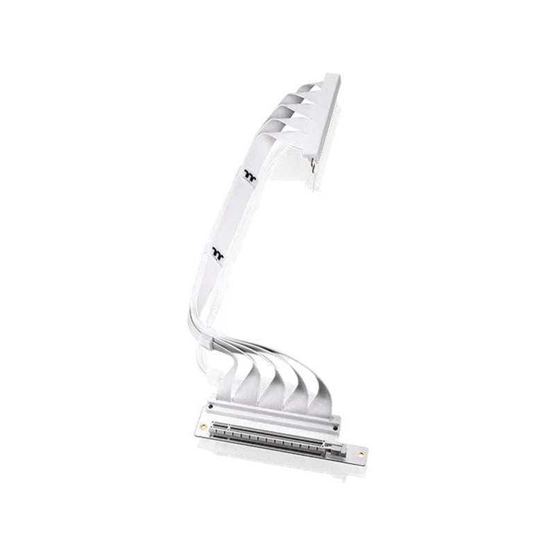 Thermaltake PCI-E 4.0 Dual 90 Degree White Riser Cable - 400mm