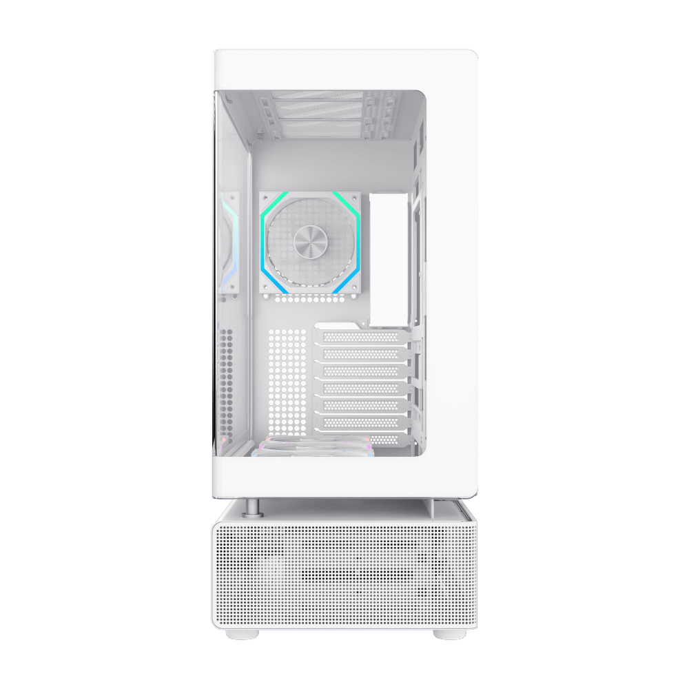 Gamemax ATX white GAMING Case Support BTF 6x ARGB fan