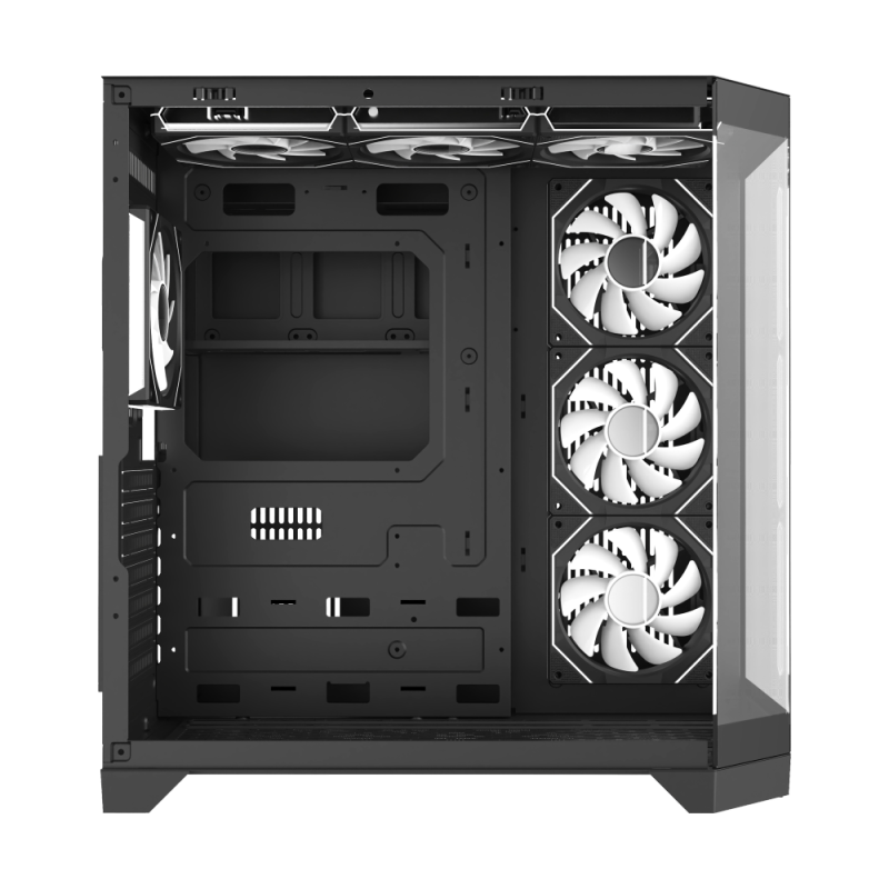 Gamemax Computer case, Fish  tank ATX Case, 4 x ARGB fan - Black