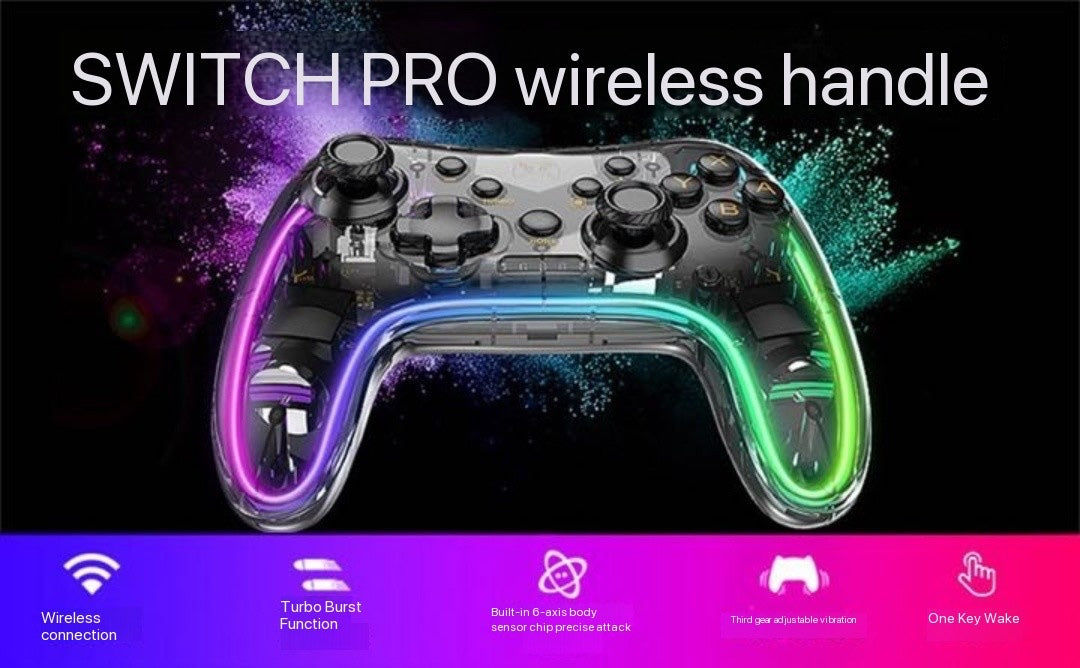 Switch pro transparent controller wireless Bluetooth PC computer mobile phone gaming controller