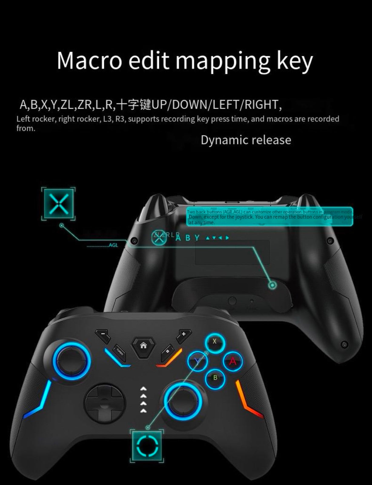 Switched RGB dazzling gaming controller six-axis somatosensory PC Android Switch controller