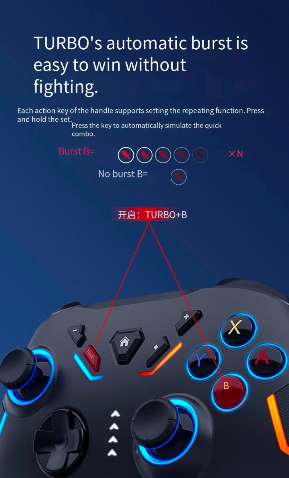 Switched RGB dazzling gaming controller six-axis somatosensory PC Android Switch controller