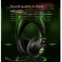 Green Shark's New Esports Headphones 7.1 Noise Reduction Game USB with Cable Earphones