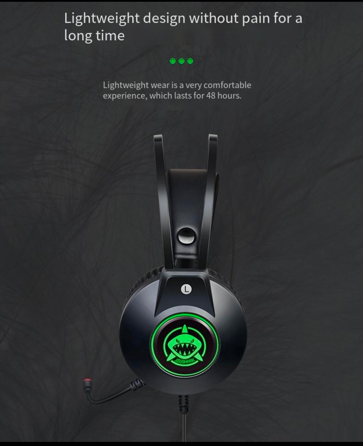 Green Shark's New Esports Headphones 7.1 Noise Reduction Game USB with Cable Earphones