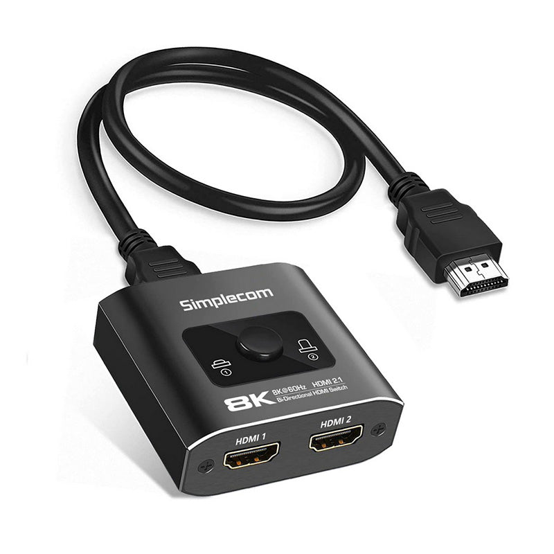 Simplecom Bi-Directional 2 Way HDMI 2.1 8K@60Hz Switch Selector