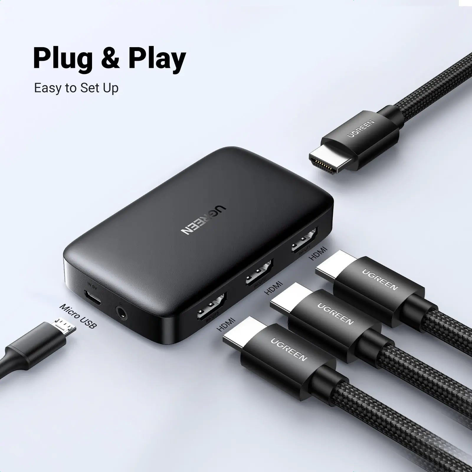 UGREEN HDMI Switcher 3 In 1 Out 4K@30HZ