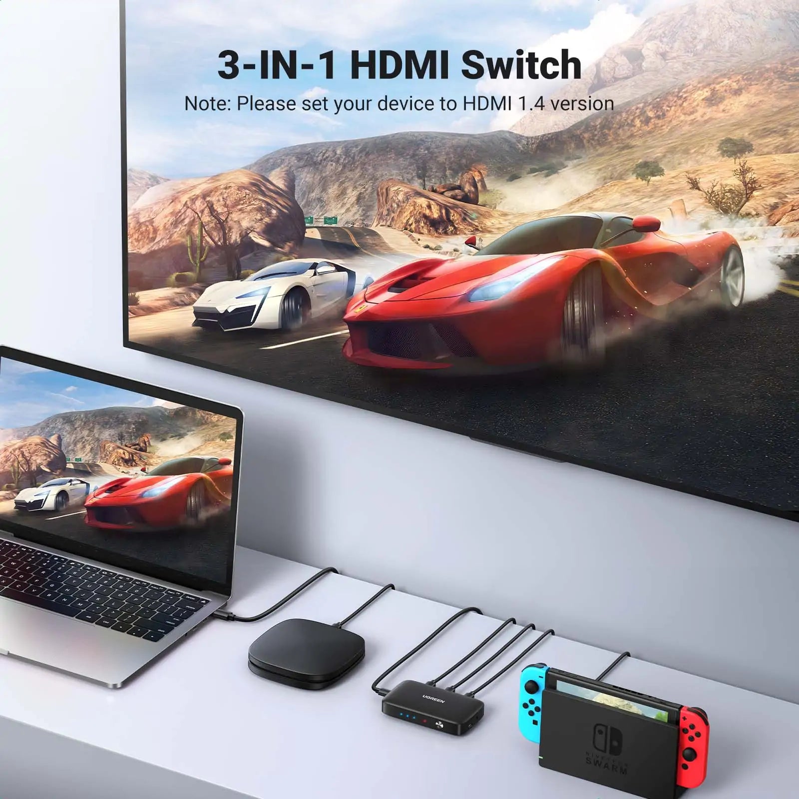 UGREEN HDMI Switcher 3 In 1 Out 4K@30HZ