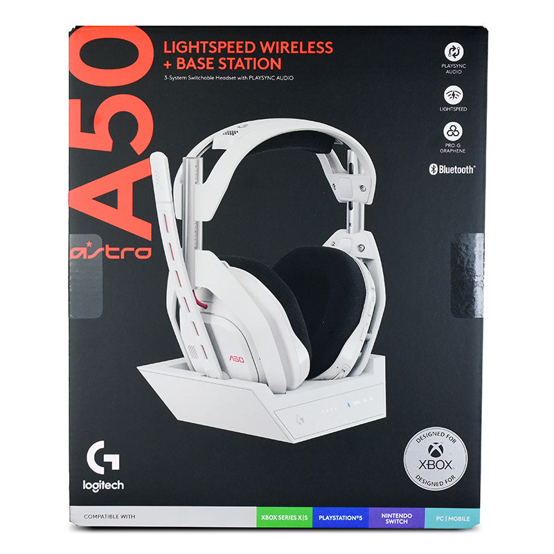 Logitech ASTRO A50 Gen 5 Lightspeed Wireless Gaming Headset and Base Station with PLAYSYNC AUDIO - White