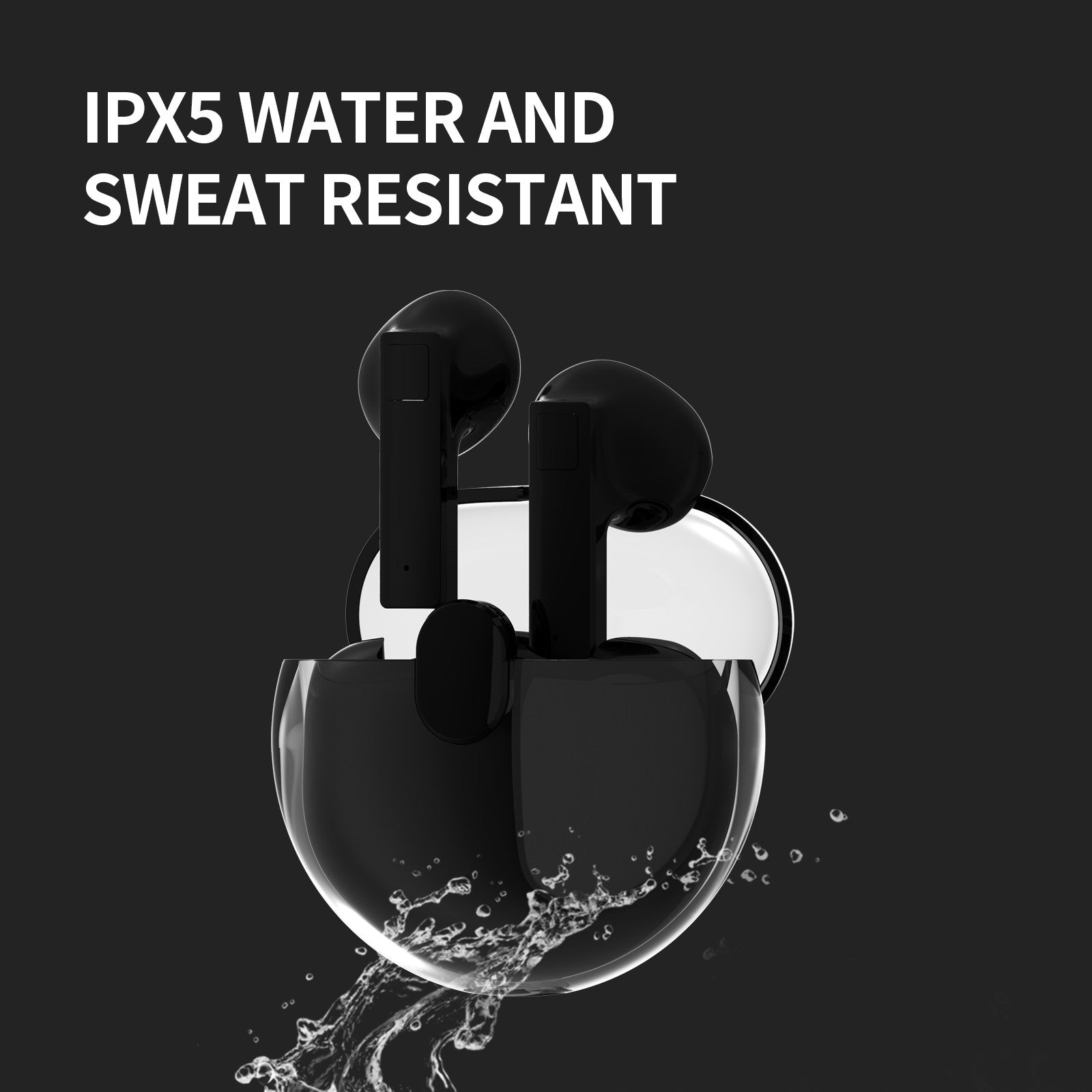 MOREJOY MJ112 True Wireless Earbuds, Bluetooth 5.3 Earbuds, IPX5 Waterproof Earphones, 2 Environmental Nosie Cancelling Microphones, 18H Play time