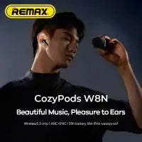 SEEDREAM remax ANC+ENC Earbuds for Music & Call CozyPods W8N Mini Earbuds Wireless BT5.3 TWS Bluetooth Earphone Black
