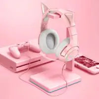 ONIKUMA K9 Pink Gaming Headset with Removable Cat Ears