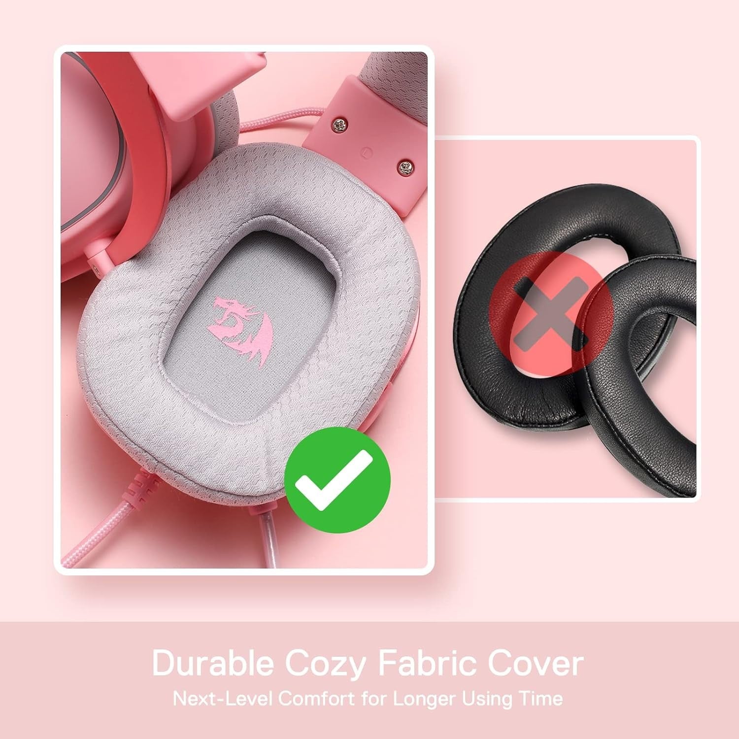Redragon H510 Zeus-X RGB Pink USB Wired Gaming Headphone Headset - 7.1 Surround Sound 53MM Audio Drivers in Memory Foam Ear Pads