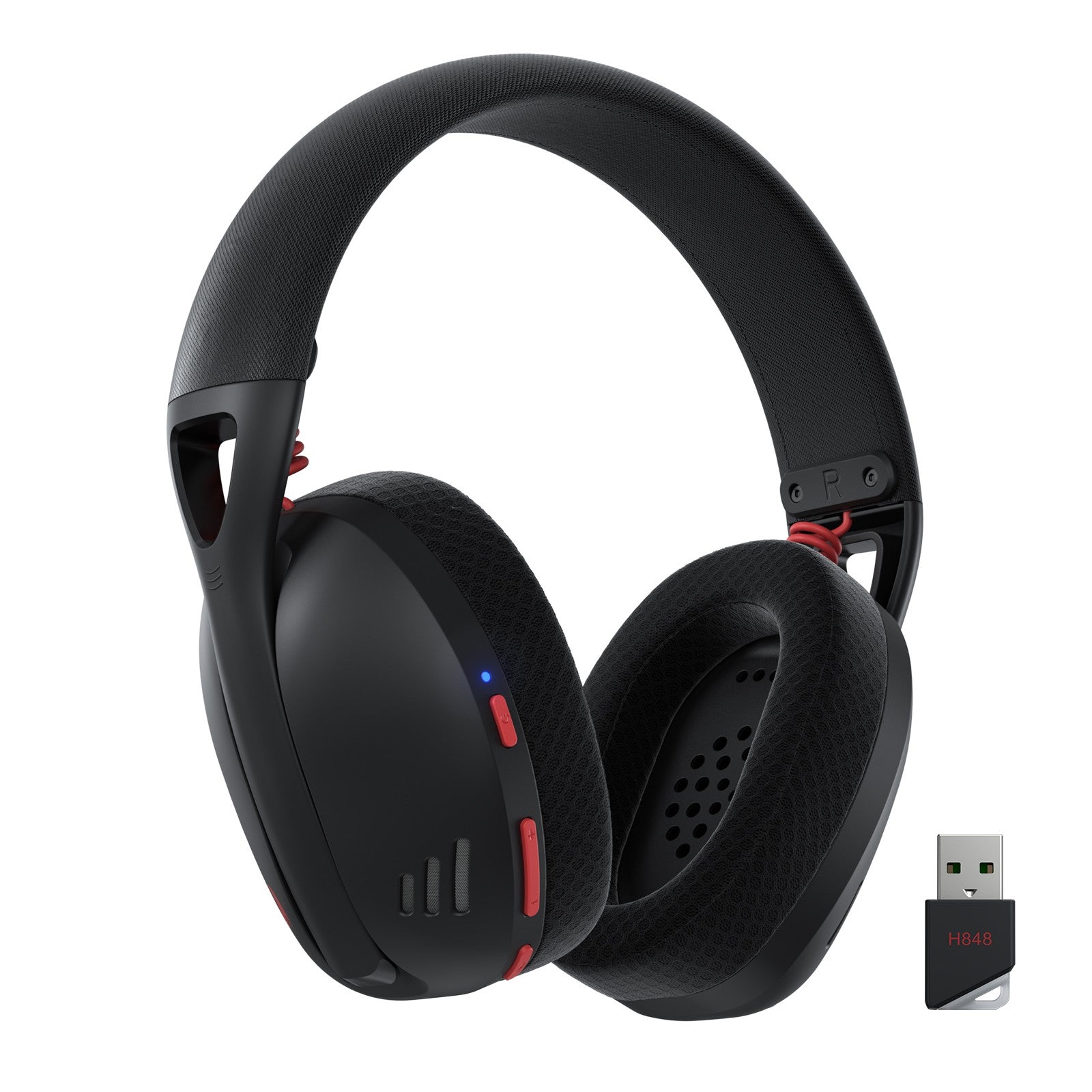 Redragon H848 Bluetooth Wireless Gaming Headset - Lightweight - 7.1 Surround Sound - 40MM Drivers - Detachable Microphone, Black