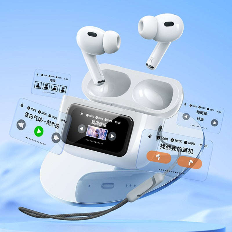 Seedream Remax CozyBuds W30N HiFi Earphone Bluetooth With Microphone Earbuds Noise Canceling Reduction With Screen For Xiaomi Phone White