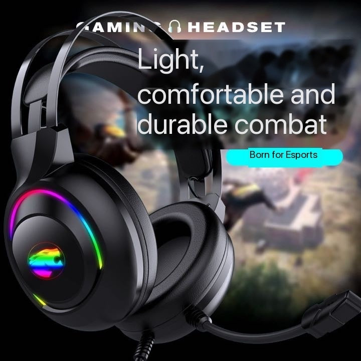 Youbai A22 Headworn Wired Gaming Earphones with Heavy Bass Illuminating Office Computer Earphones