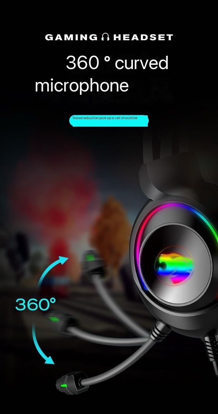 Youbai A22 Headworn Wired Gaming Earphones with Heavy Bass Illuminating Office Computer Earphones