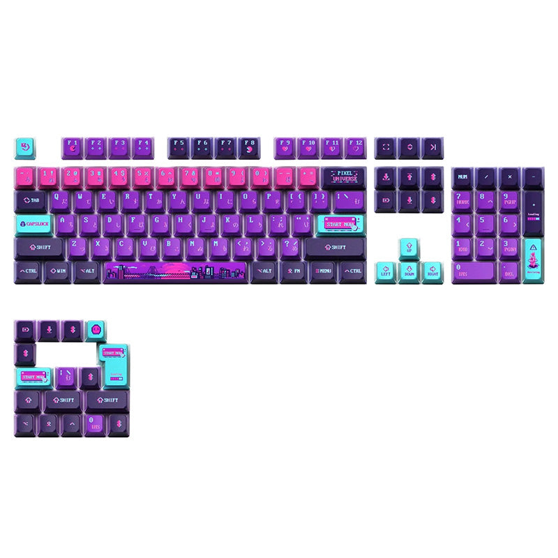 Keytok KOL Pixel Dye-Sub PBT Keycaps - 121pcs Set