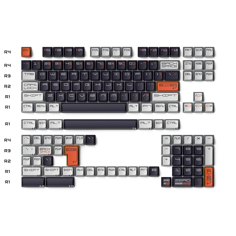 Keytok KOL Zero Division Dye-Sub PBT Keycaps - 142pcs Set