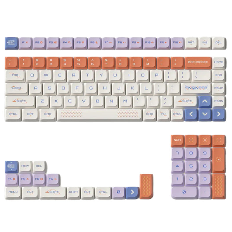 Nuphy x Keytok Low-Profile Space Engineer nSA Dye-sub PBT Keycaps - Bright