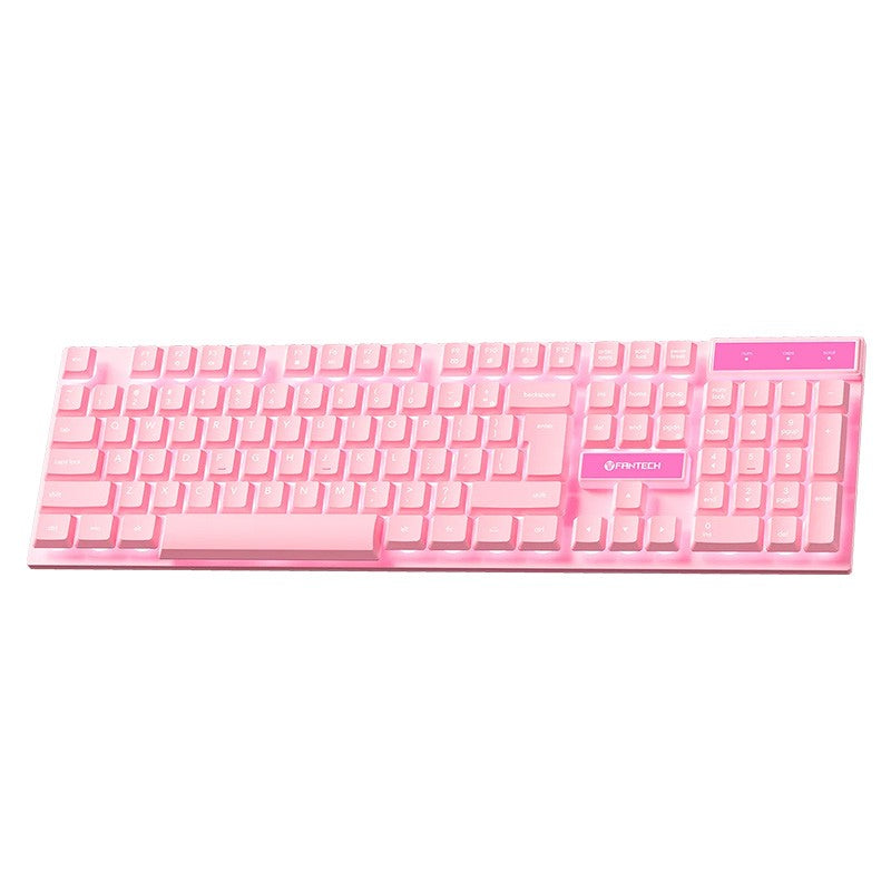 Fantech P51 5-in-1 Gaming Keyboard Combo with Mouse + Mousepad and Headset with Headset Stand - Sakura Pink