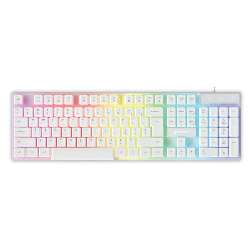 Fantech P51 5-in-1 Gaming Keyboard Combo with Mouse + Mousepad and Headset with Headset Stand - Space White