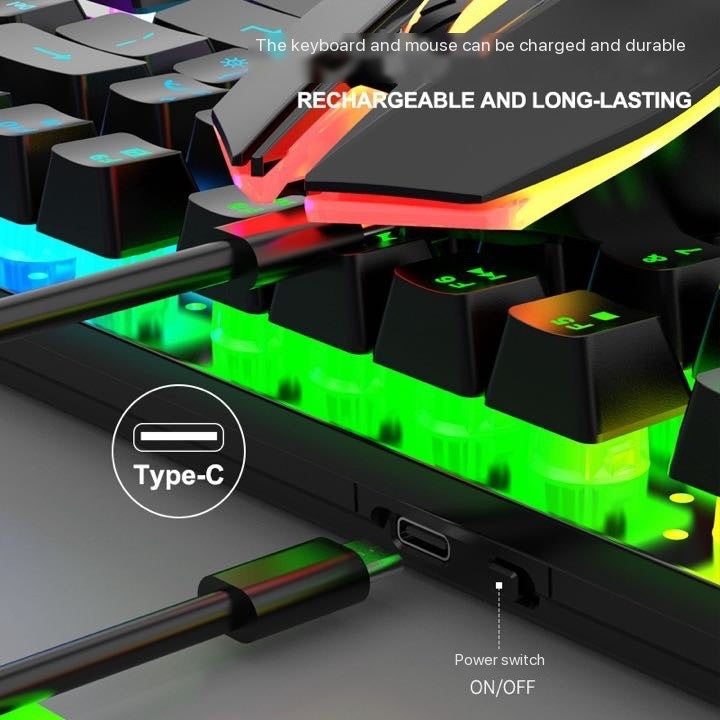 R905 Wireless Keyboard Mouse Combination Game Glowing Keyboard Set