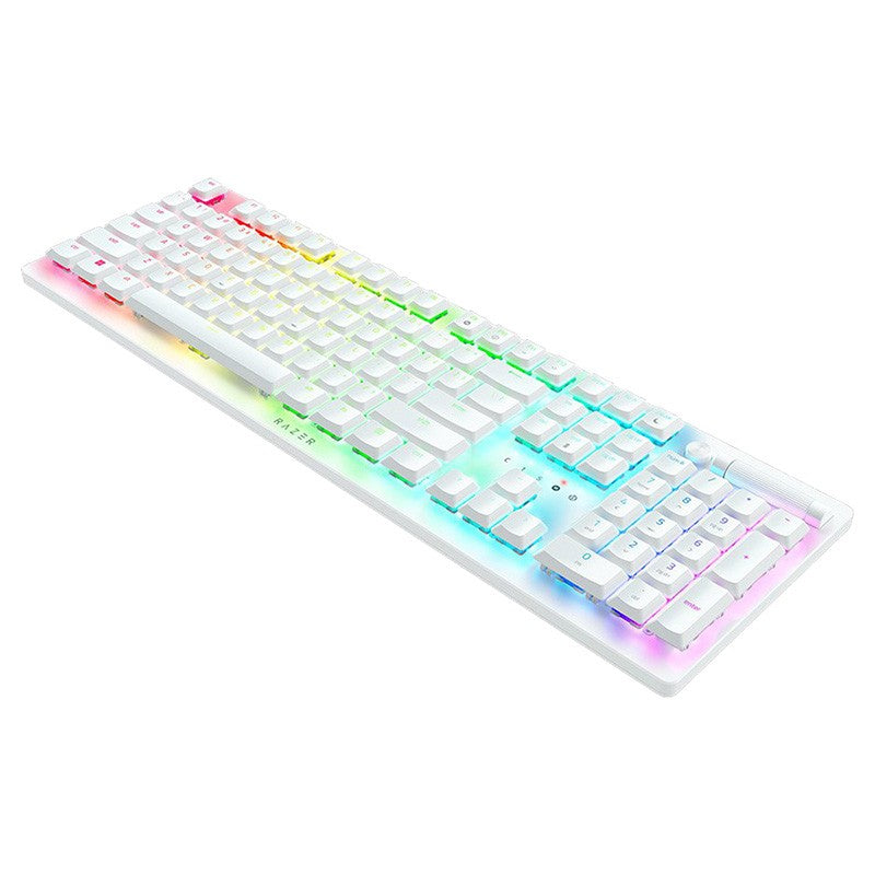 Razer DeathStalker V2 Pro Wireless Low Profile Optical Gaming Keyboard White - Purple Switch
