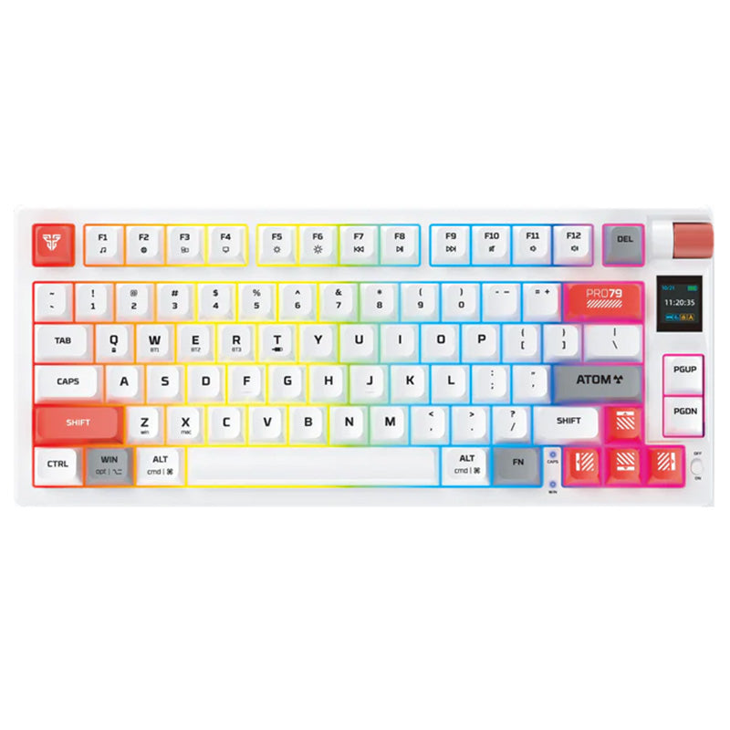 Fantech MK917 75% Hot-Swap Wireless Mechanical Keyboard with Display Screen White - Red Switch