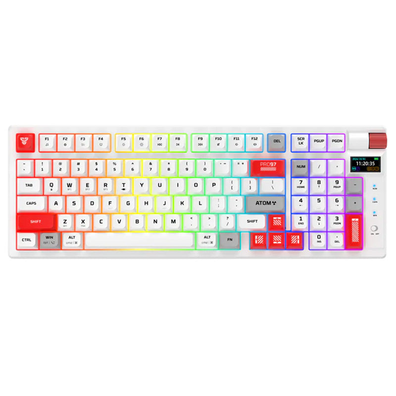 Fantech MK918 95% Hot-Swap Wireless Mechanical Keyboard with Display Screen White - Red Switch