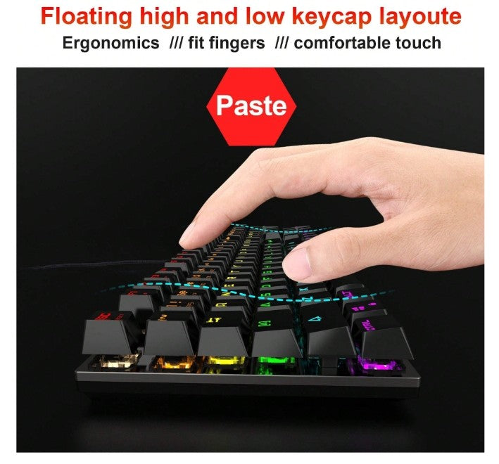 Gaming Keyboard Mice Blue Switch Mechanical keyboard Mouse Combo 104 Keys Wired RGB LED Rainbow Backlit Game mice mouse for Windows PC Gamers