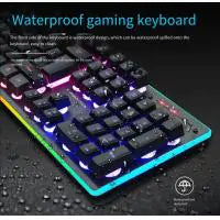 Gaming Keyboard Mice Combo Membrane Wireless keyboard Silent 104 Keys 3200DPI mouse with RGB LED Backlit Lighting Effect for Gamers