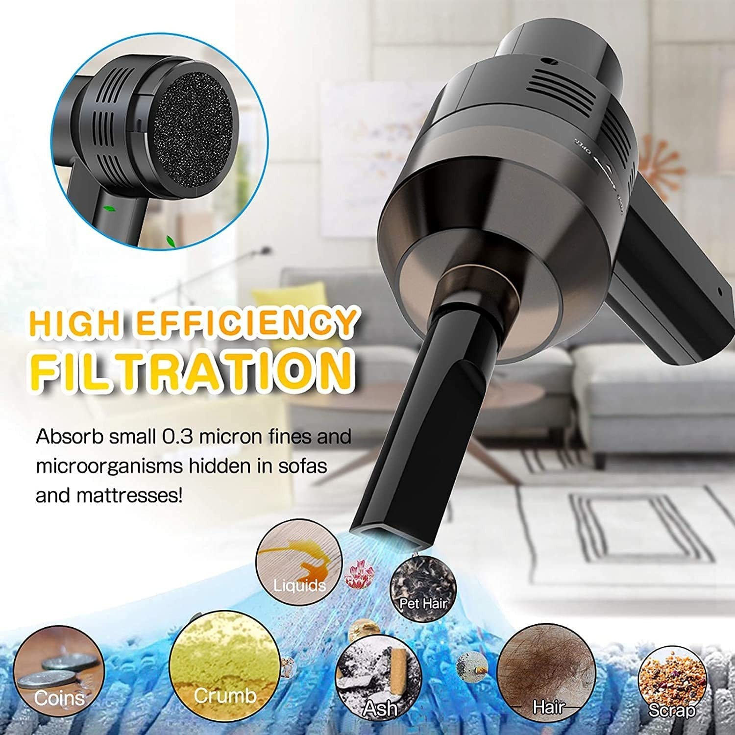 Cordless Vacuum Cleaner Keyboard Vacuum Cleaner Portable Car Vacuum Cleaner Getting Dust and Crumbs Off Computer,Car Interior & Other Crevices