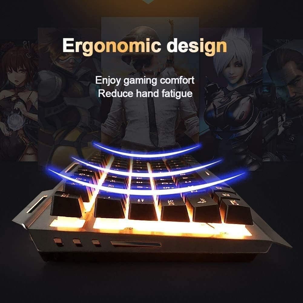Gaming Keyboard and Mouse Combo Wired Keyboard and Mouse Set 104 Keys Waterproof Durable Metal Frame Adjustable Brightness Breathing Backlight