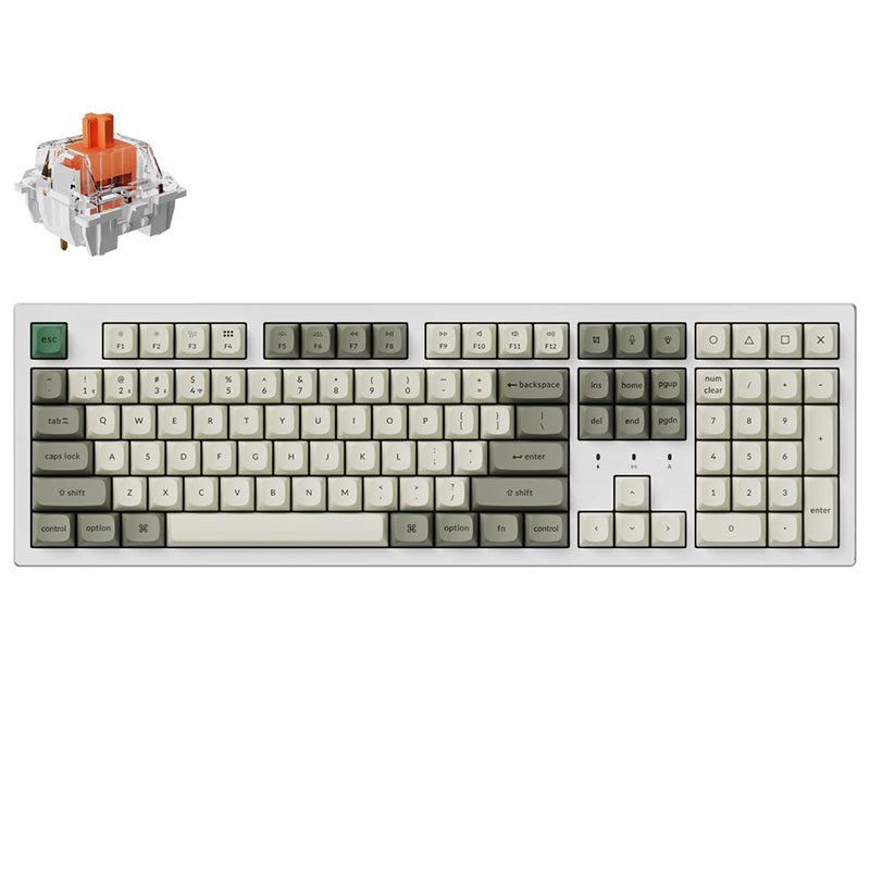 Keychron K10 Max Hot-Swap RGB Backlit Wireless Mechanical Keyboard Silent Red Switch - White