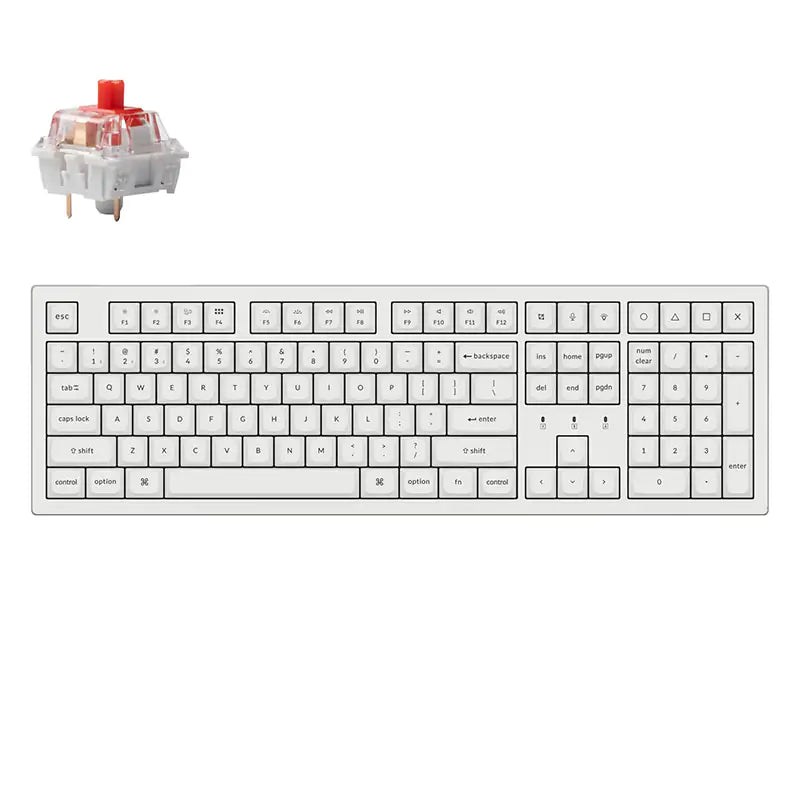 Keychron K10 Pro QMK/VIA Wireless Mechanical Keyboard RGB Backlight (White Keycaps) / Keychron K Pro Red (K10P-P1)