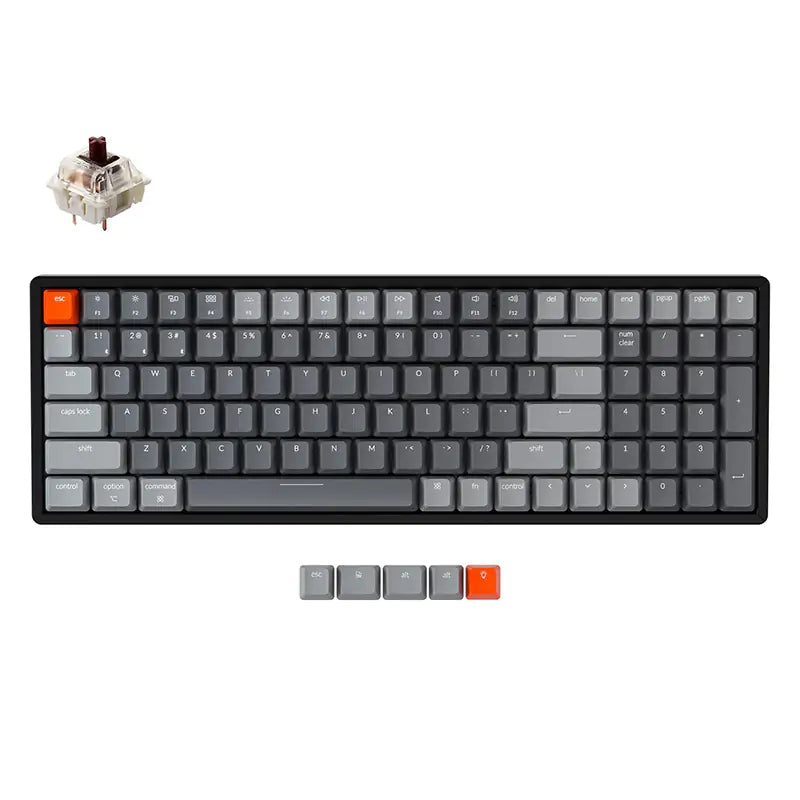 Keychron K4v2 RGB Aluminum Frame Wireless Wired Compact Hot-Swappable Mechanical Keyboard - Brown Switch
