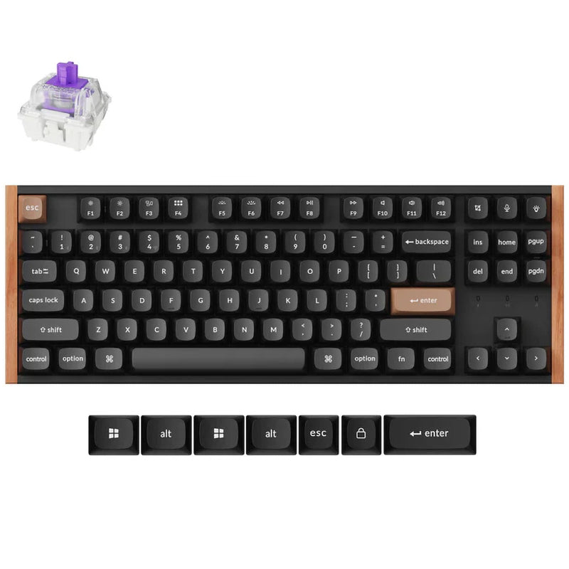 Keychron K8 HE Wireless Magnetic Switch Custom Keyboard Black - Gateron Double-Rail Nebula Switch