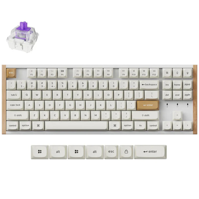 Keychron K8 HE Wireless Magnetic Switch Custom Keyboard White - Gateron Double-Rail Nebula Switch