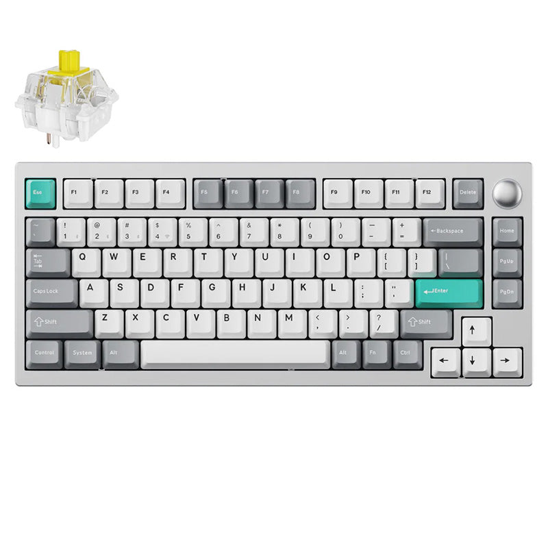 Keychron Lemokey P1 Pro RGB Space Silver Wireless Mechanical Gaming Keyboard - Super Banana Switch