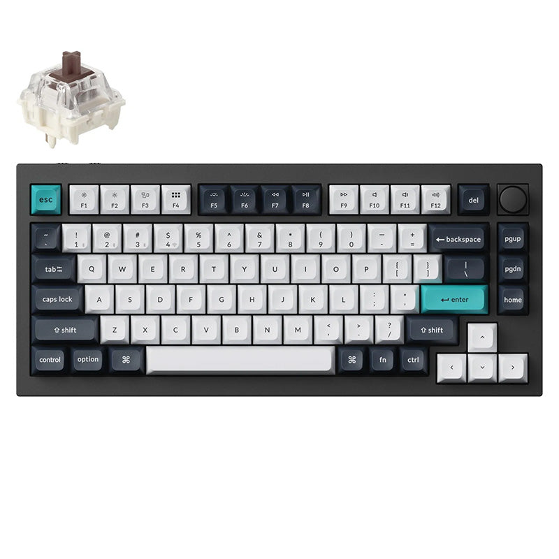 Keychron Q1 Max QMK/VIA Wireless Custom Mechanical Keyboard - Black Gateron Jupiter Brown