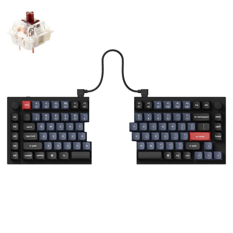 Keychron Q11 Split 75% QMK Custom Fully Assembled Knob Mechanical Keyboard Black - Gateron G Pro Brown