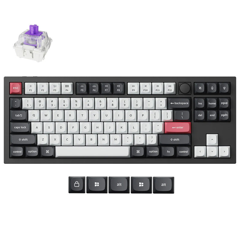 Keychron Q3 HE QMK Wireless Magnetic Custom Keyboard Hall Effect Gateron Double-Rail Nebula Switch - Black