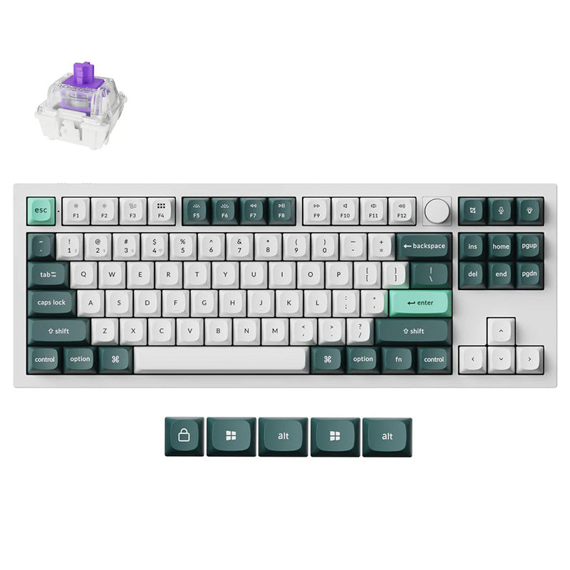 Keychron Q3 HE QMK Wireless Magnetic Custom Keyboard Hall Effect Gateron Double-Rail Nebula Switch - White