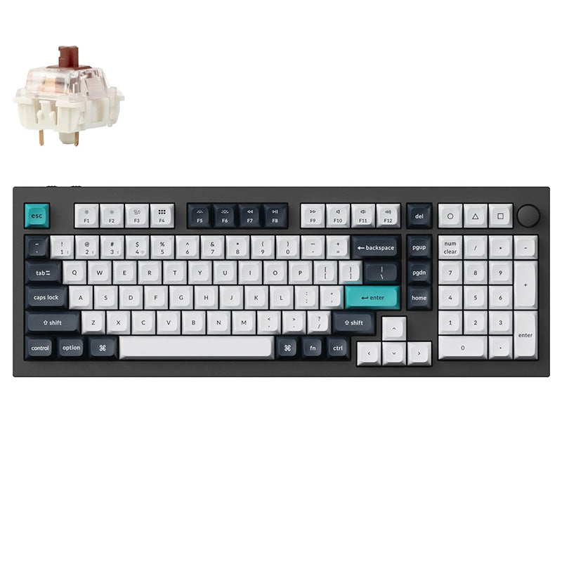 Keychron Q5 Max 96% Layout Full Assembled Knob RGB Hot-Swap Gateron Wireless QMK Custom Keyboard Brown Switch - Black