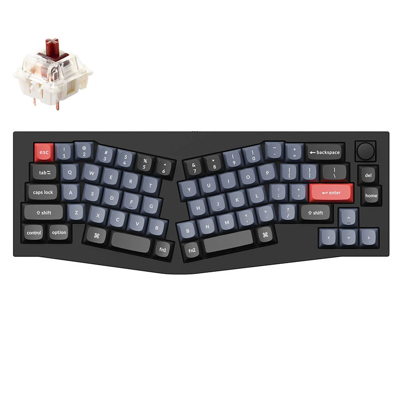 Keychron Q8-M3 Alice Layout QMK Custom Hot-Swappable Gateron Full Assembled Mechanical Keyboard Knob Version - Black