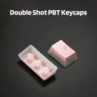 LTC LavaCaps PBT Double Shot 108 Pudding Keycaps Set, Translucent OEM Profile for ANSI US Layout 61/87 TKL/104/108 Keys Mechanical Keyboard, Pink