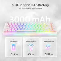 LTC Neon75 Wireless 75% Triple Mode BT5.0/2.4G/USB-C Hot Swappable Mechanical Keyboard, 84 Keys Bluetooth RGB Compact Gaming Keyboard, Red Switch