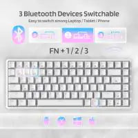 LTC Neon75 Wireless 75% Triple Mode BT5.0/2.4G/USB-C Hot Swappable Mechanical Keyboard, 84 Keys Bluetooth RGB Compact Gaming Keyboard, Red Switch