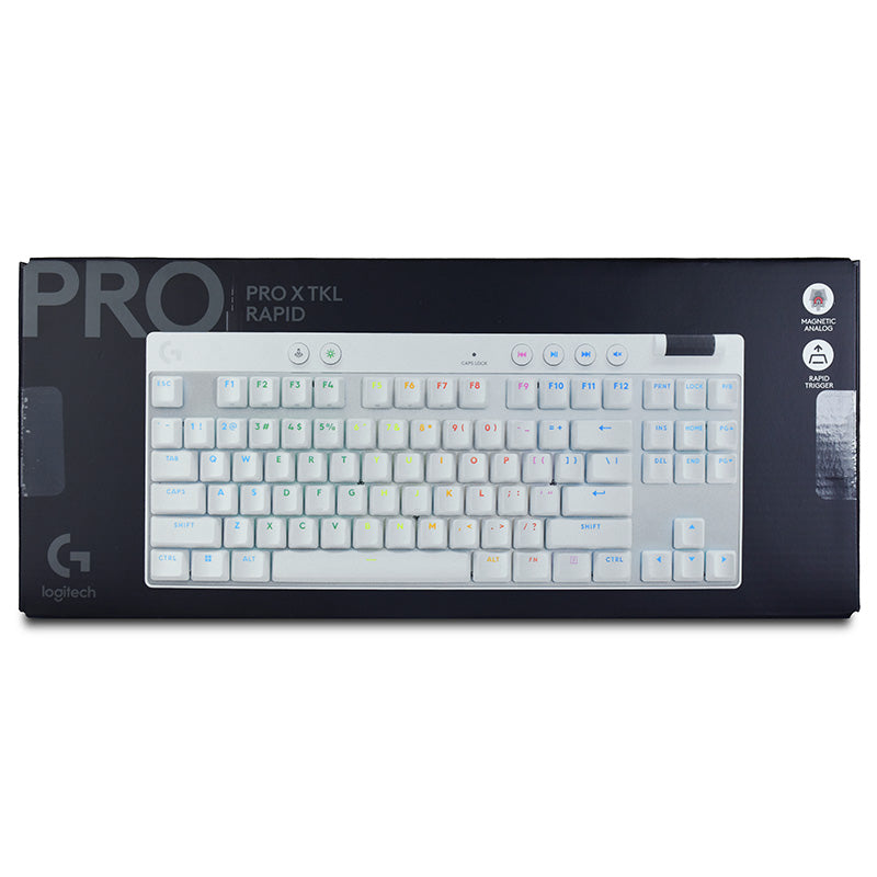 Logitech G PRO X TKL RAPID RGB Wired Mechanical Gaming Keyboard with Magnetic Analog Switches - White