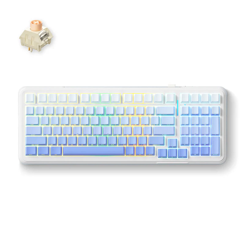 MCHOSE K99 RGB Glacier Gradient Wireless Mechanical Keyboard - Icy Creamsicle Switch